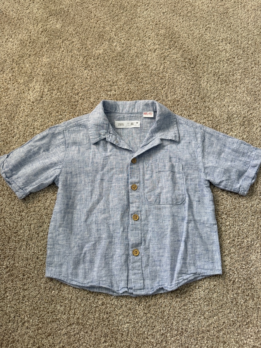 Zara Linen Blend Button Up Shirt